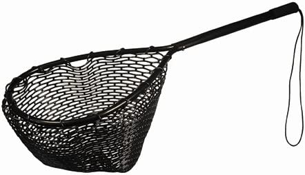FRABILL Tear Drop Trout Net with 24-Inch Fixed EVA Handle (Rubber Net),Black 3606
