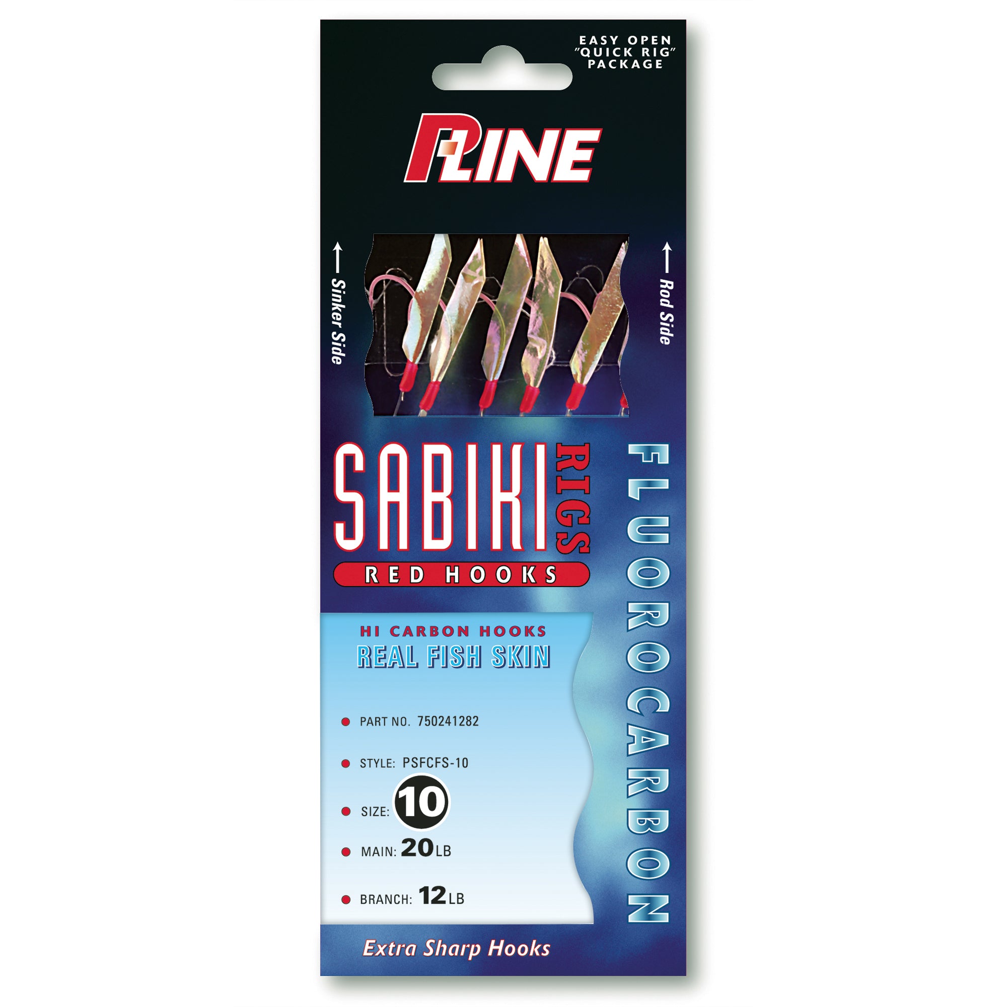 P-Line Fluorocarbon Red Hook Sabikis