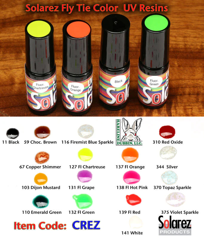 Hareline Solarez UV Fly Tie COLOR 5 gram Bottle