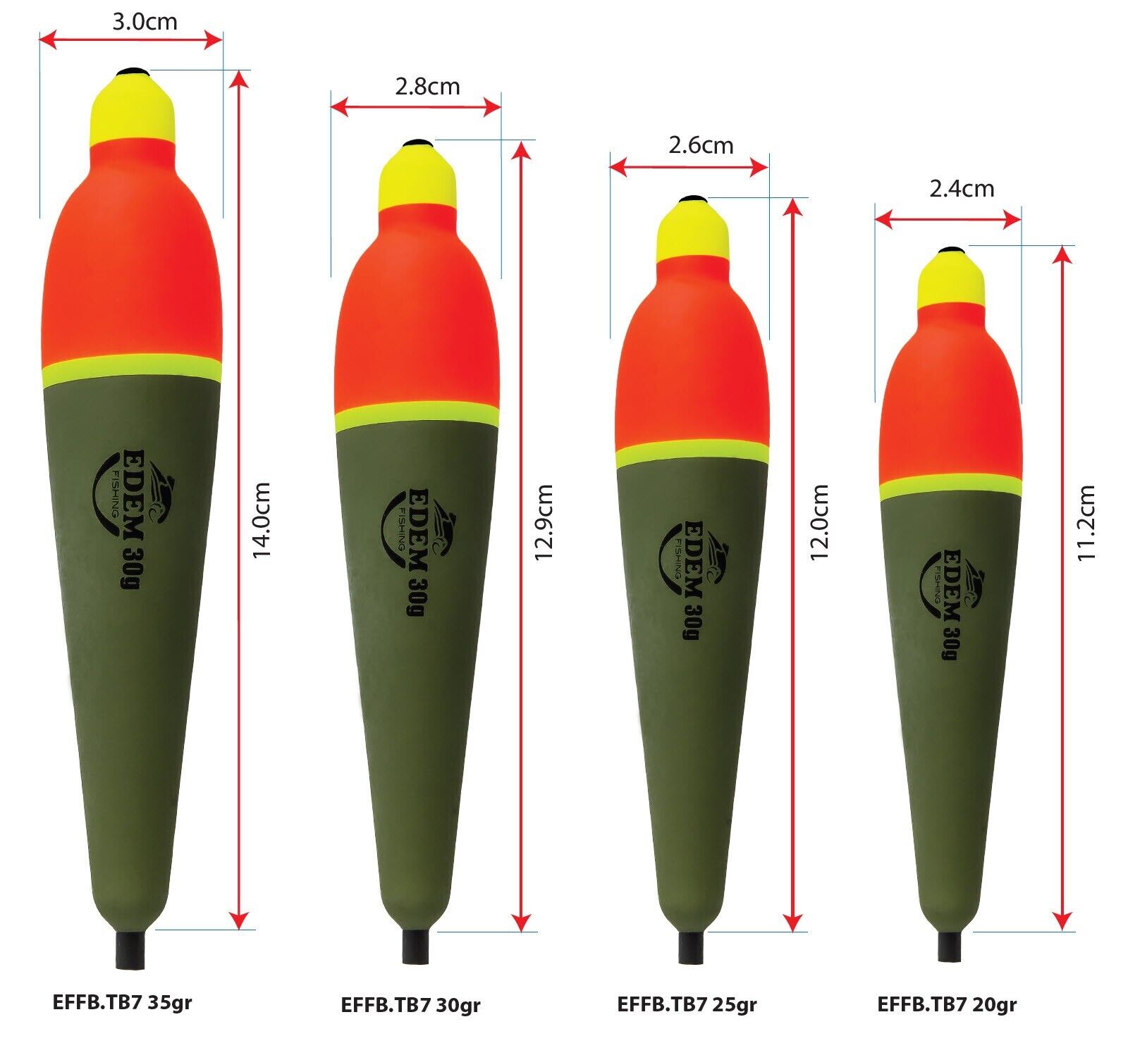 EDEM Salmon Trout fishing floats Sliding float with foam body.
