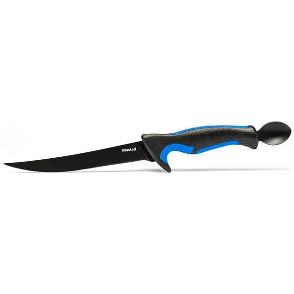 MUSTAD 7in FILLET KNIFE WITH SPOON BLUE