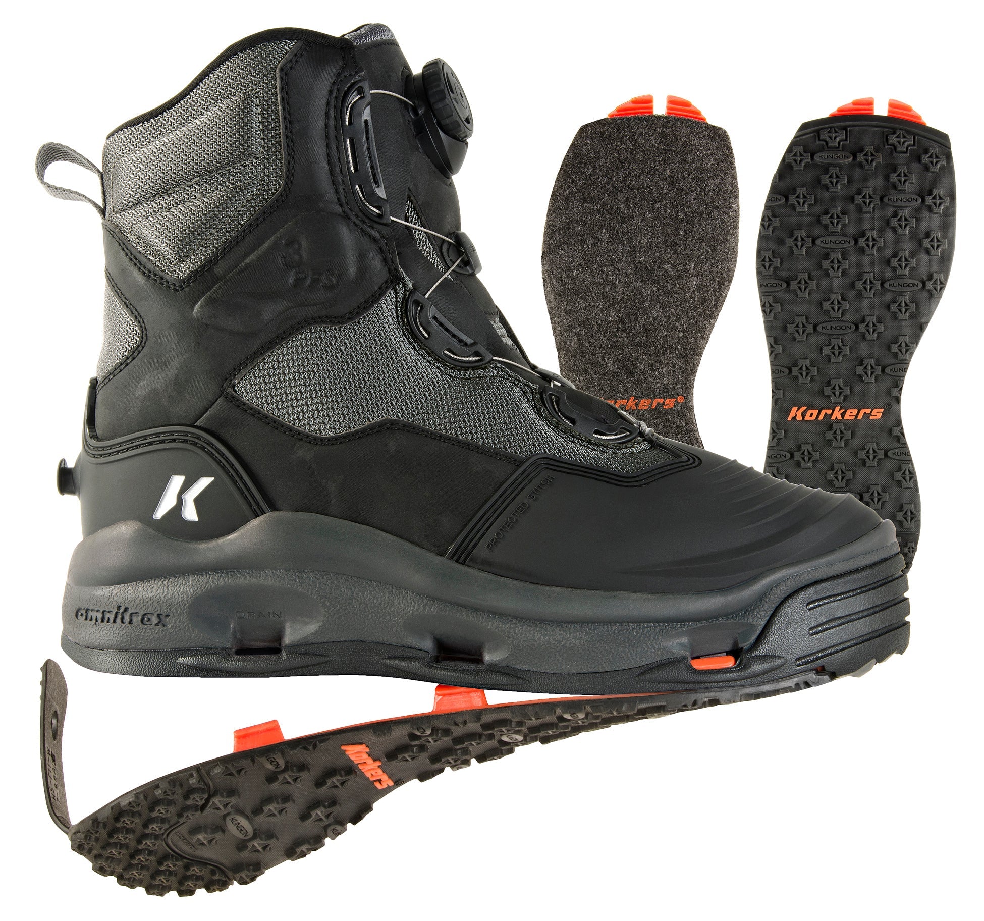 Korkers Darkhorse Wading Boots with Felt and Kling-On Soles