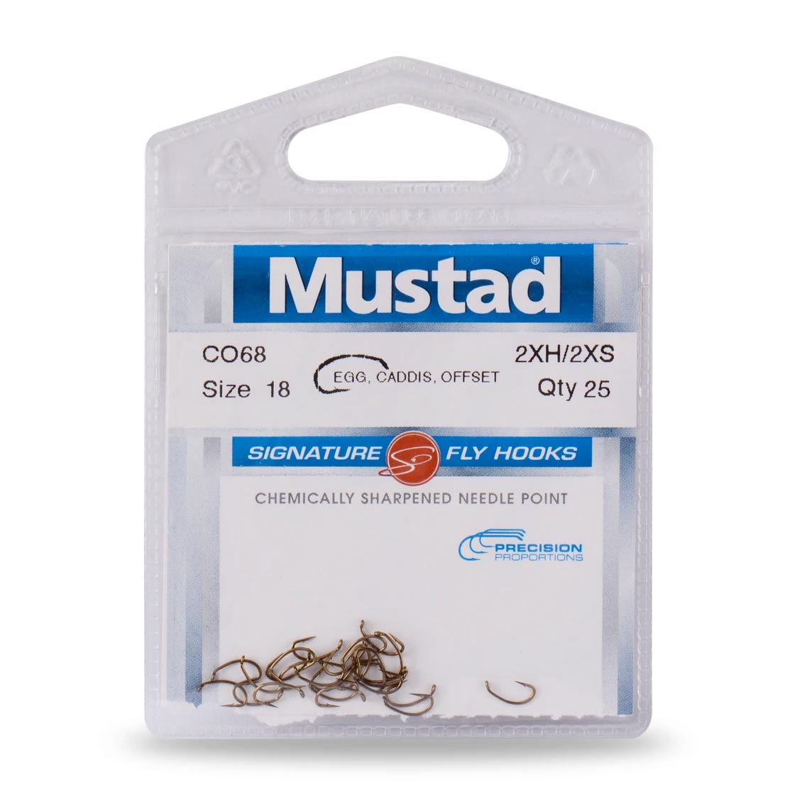 Mustad Signature Fly Hooks Egg Caddis Offset C068 2XH-2XS 12