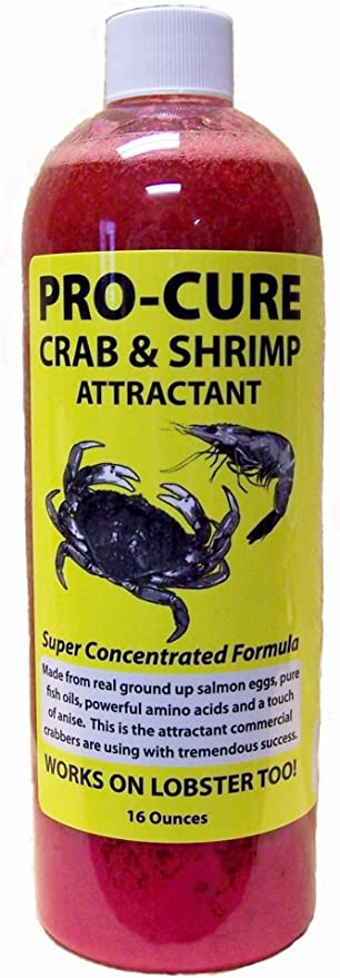Pro-Cure Crab & Shrimp Attractant Bait Oil, 16 Ounce, Red