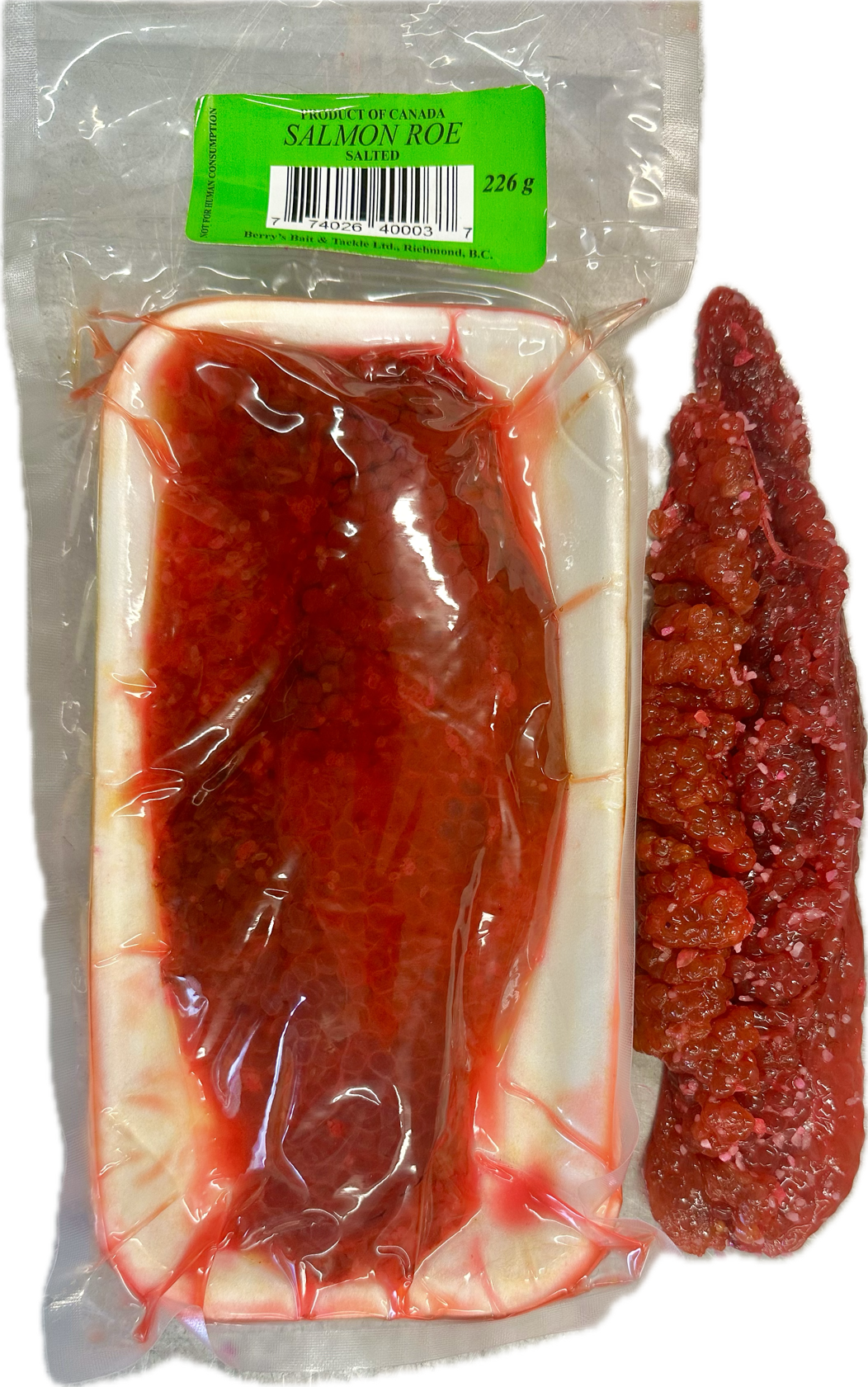 Berry's Salted PRO-CURE Salmon ROE Vacuum Packed 1/2LB Pack