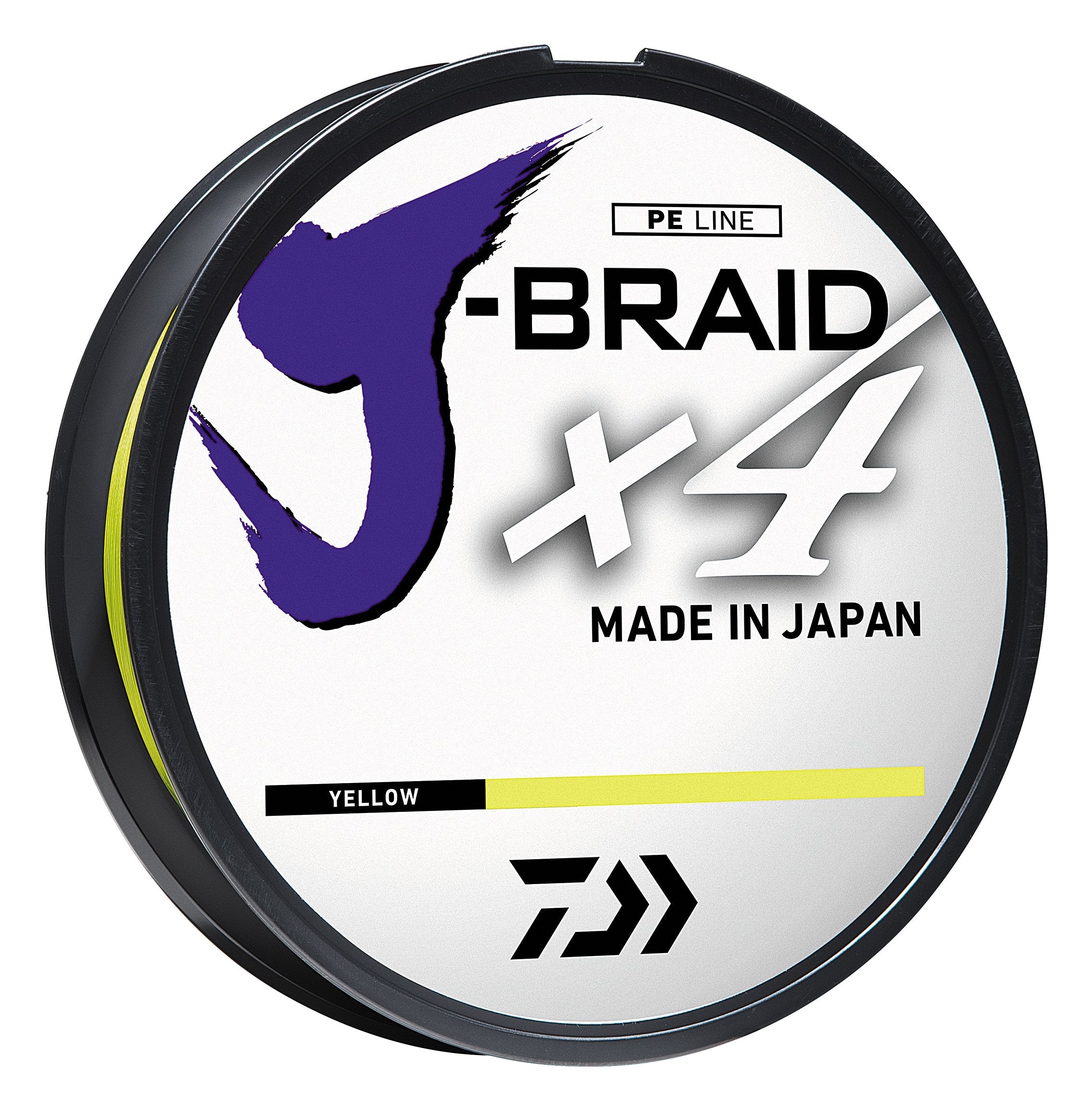 Yellow - Daiwa J-Braid X8/X4 Braided Fishing Line