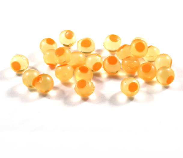 Cleardrift Tackle Soft Beads, 10mm / Natural Orange with Orange Dot